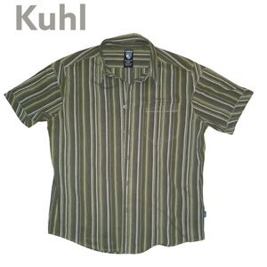 Kuhl UFP 50+ Sun Protection Button Front Striped Short Sleeve Casual Shirt